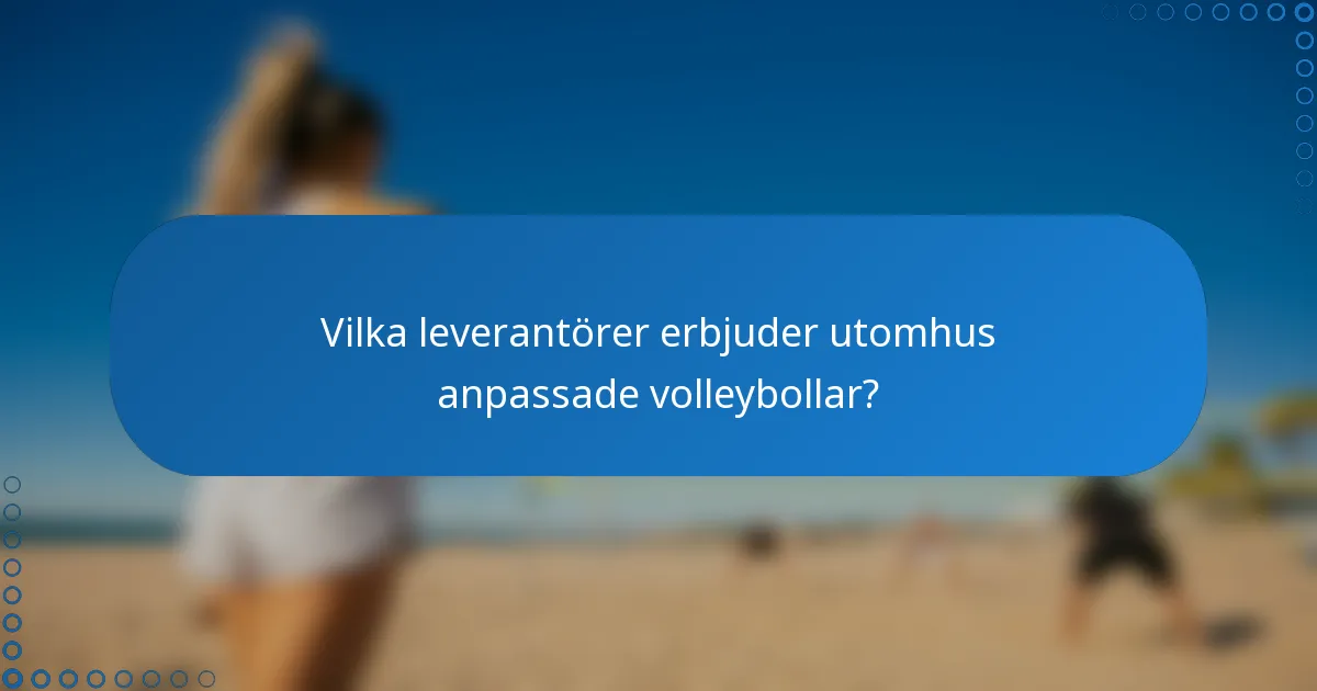 Vilka leverantörer erbjuder utomhus anpassade volleybollar?