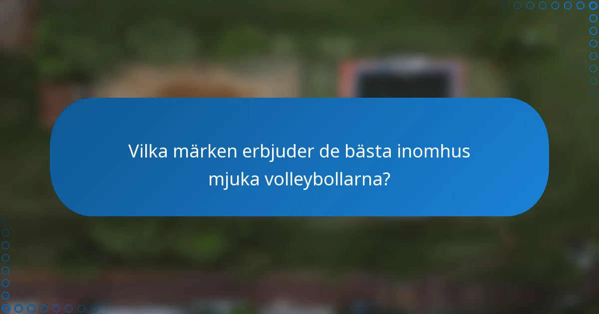Vilka märken erbjuder de bästa inomhus mjuka volleybollarna?