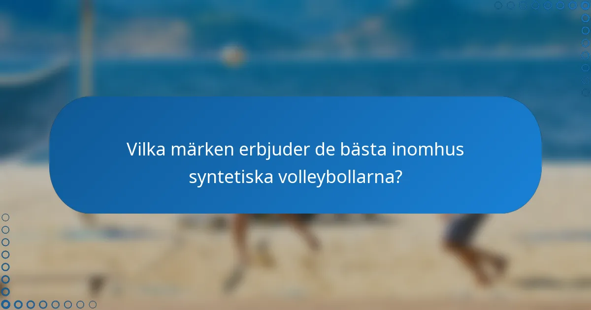 Vilka märken erbjuder de bästa inomhus syntetiska volleybollarna?