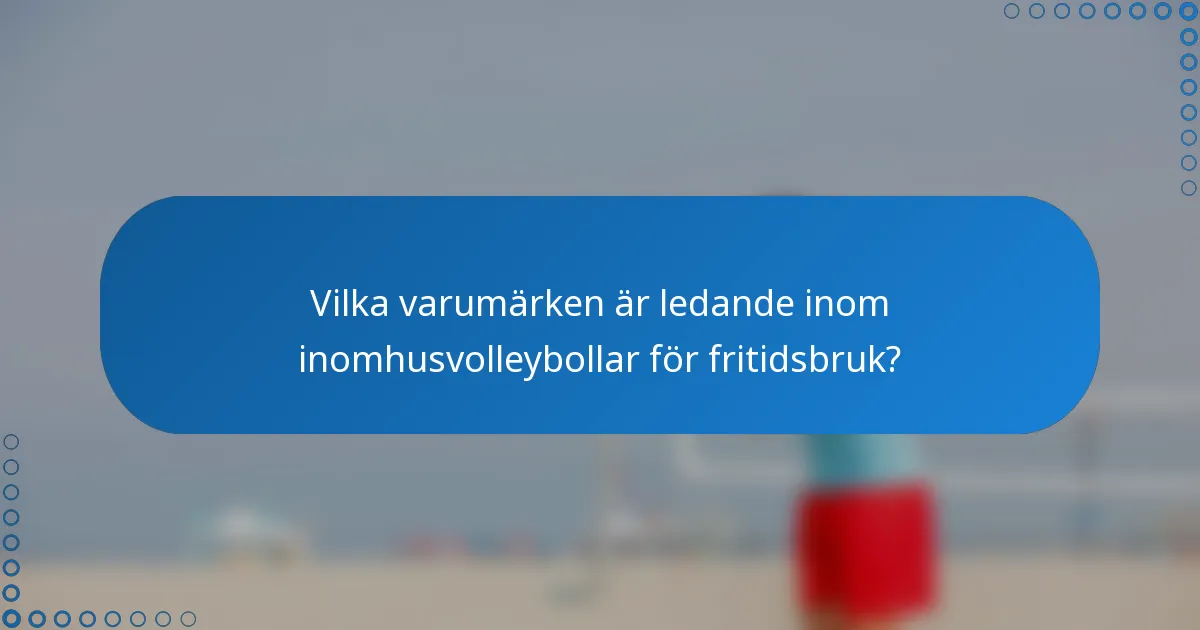 Vilka varumärken är ledande inom inomhusvolleybollar för fritidsbruk?