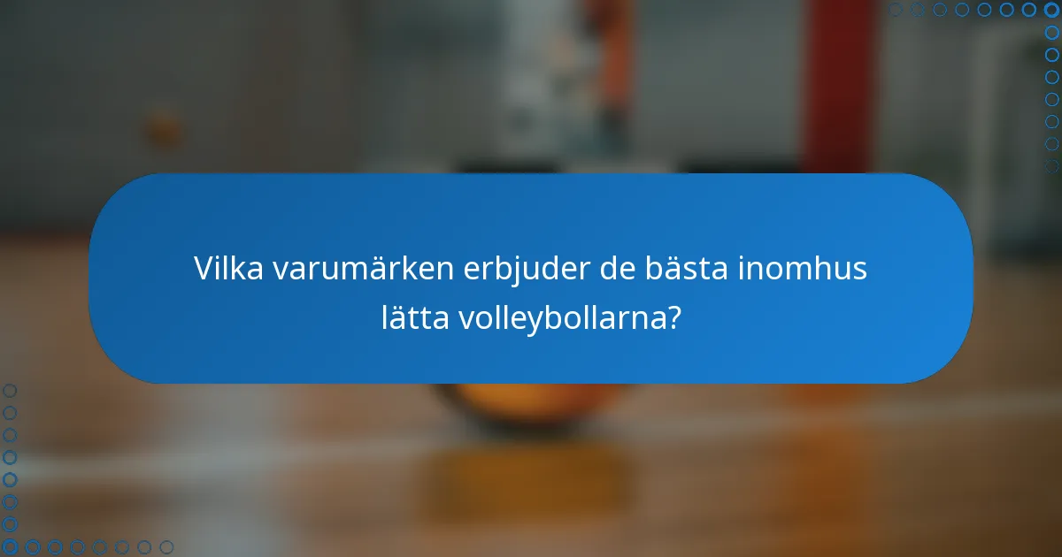 Vilka varumärken erbjuder de bästa inomhus lätta volleybollarna?