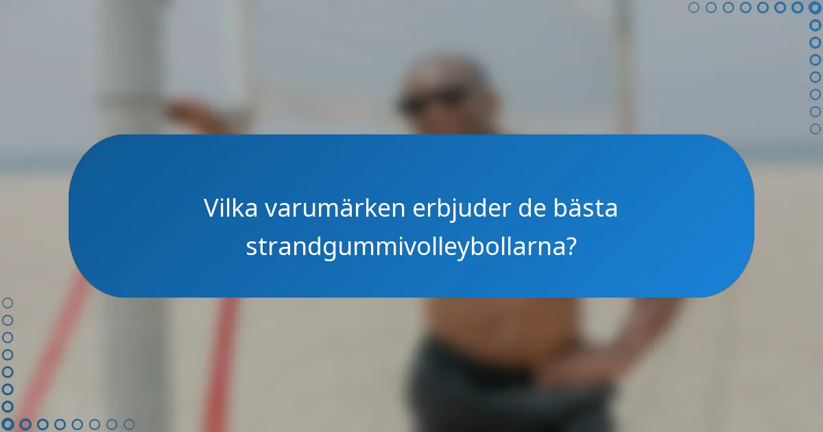 Vilka varumärken erbjuder de bästa strandgummivolleybollarna?